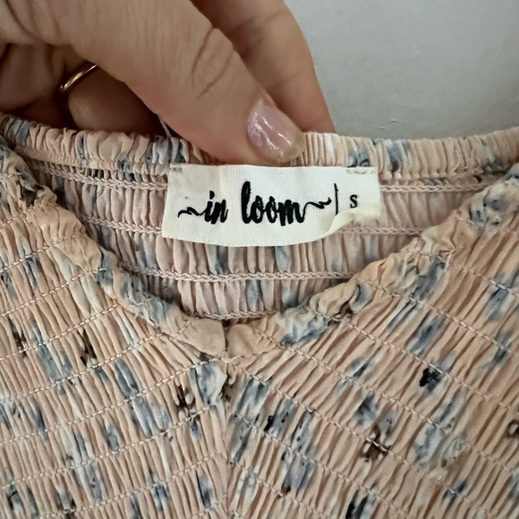 Pink Blush - Cream Printed Smocked Midi Dress - Picture 6 of 8